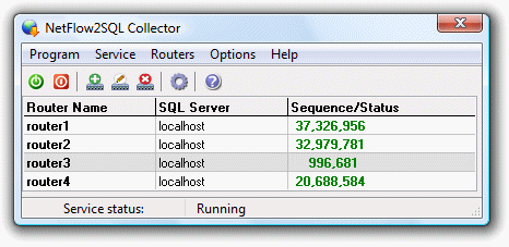 NetFlow2SQL Collector screenshot