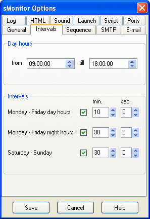 Options Menu - Intervals