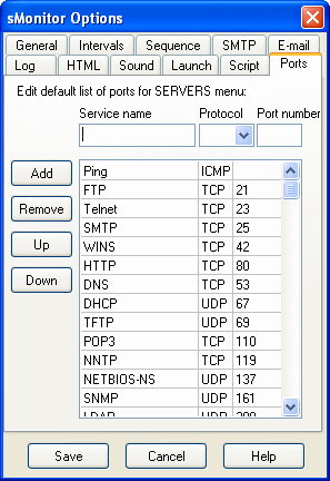 Options Menu - Ports