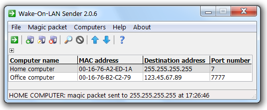 Send magic packets