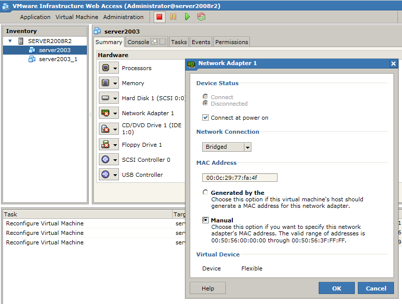 VMware Server Configuration