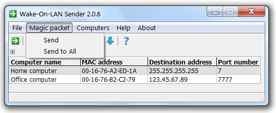 android magic packet sender